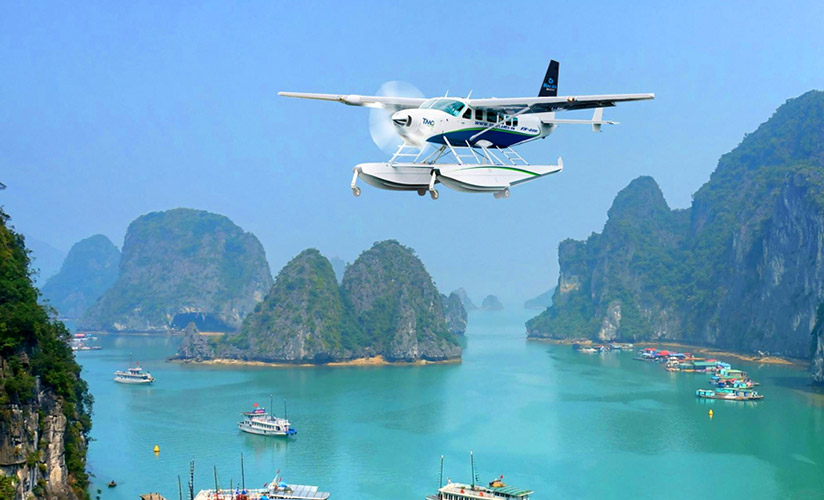 Admire the stunning beauty of Halong Bay from above